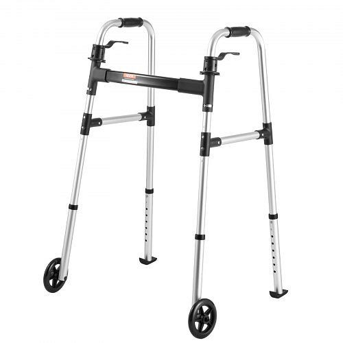 VEVOR Gehgestell 158 kg, verstellbar, Aluminium, Rollator mit Vorderrädern, 605x385x755-955 mm, für Senioren & Erwachsene, BZZXCL2L00001YWZY001V0