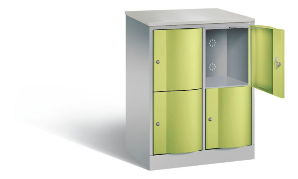 C+P Schließfachschrank Resisto, H1077xB772xT540mm, Farbe: Weißaluminium / Viridingrün, 8472-272 S10101