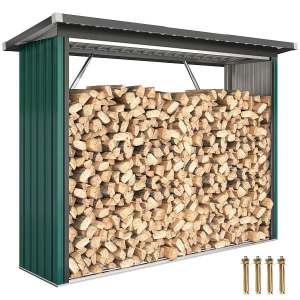 Outsunny Kaminholzregal / Kaminholz Unterstand, grün, 84H-422V01GN