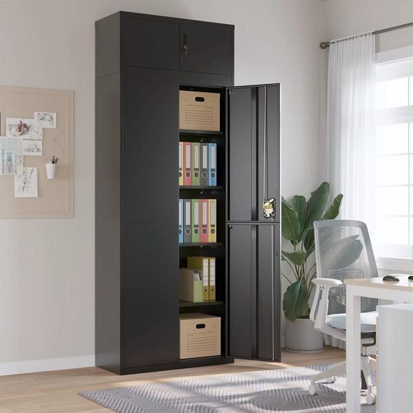vidaXL Aktenschrank Schwarz 90x40x240 cm Stahl, 3188327