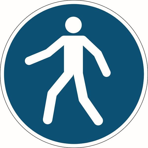 DURABLE Sicherheitskennzeichen "Fußgängerweg benutzen", blau, 173106