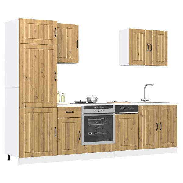 vidaXL 7-tlg. Küchenschrank-Set Kalmar Artisan-Eiche Holzwerkstoff, 3314780