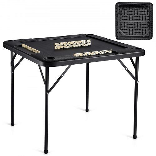 VEVOR Mahjong-Tisch, für 4 Spieler mit 4 Getränkehaltern & 4 Chip-Fächern, mit 1 Satz Dominosteine für Mahjong, SDMJZHSDMNGP0C7TXV0
