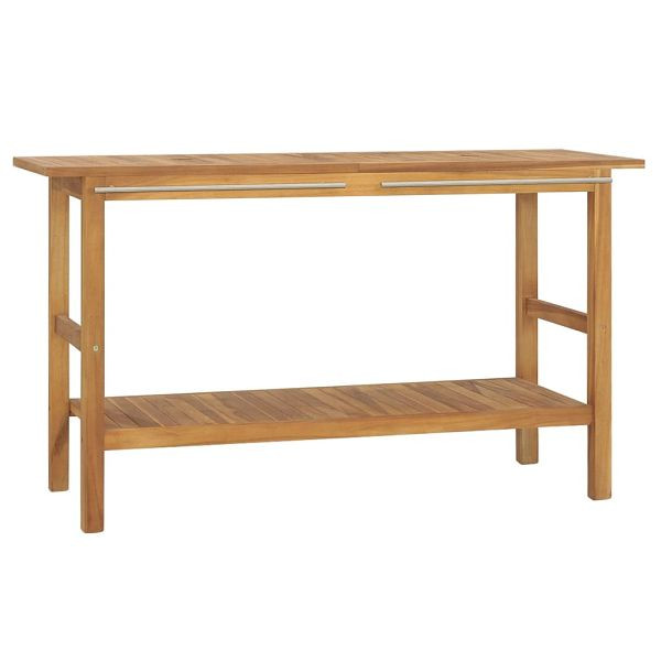vidaXL Waschtisch Massivholz Teak 132x45x75cm, Material: Fein geschliffenes Teak-Hartholz mit Finish, 318482