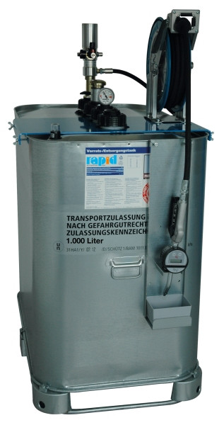 Rapid Frischöltank-Set 1.000 l mit automatischem Schlauchaufroller, pneumatisch, 27 075
