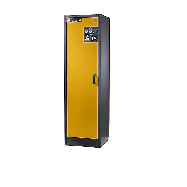 asecos Feuerbeständiger Gefahrstoffschrank Typ 15, 1-türig, Tür goldgelb, 3100094530872