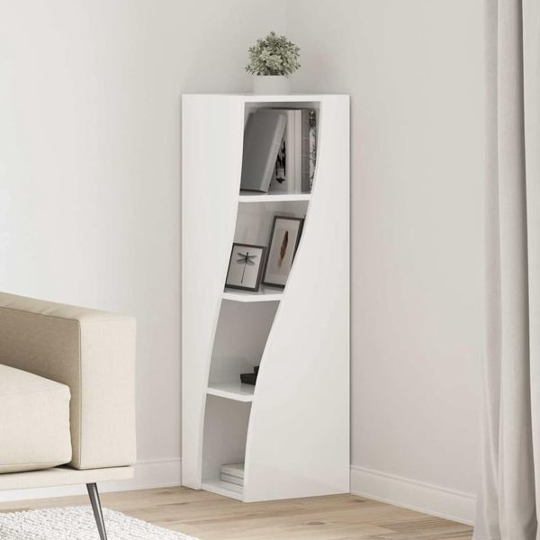 vidaXL Eckschrank Weiß 32x32x102cm Holzwerkstoff, 889859