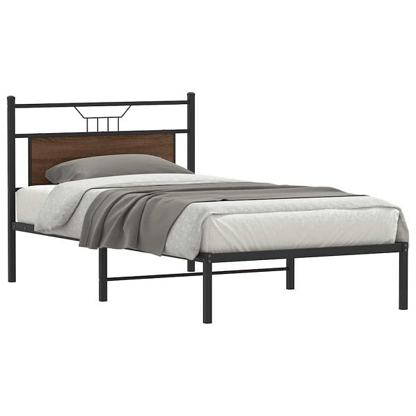 vidaXL Bettgestell ohne Matratze Braun Eichen-Optik 107x203 cm, 4106837