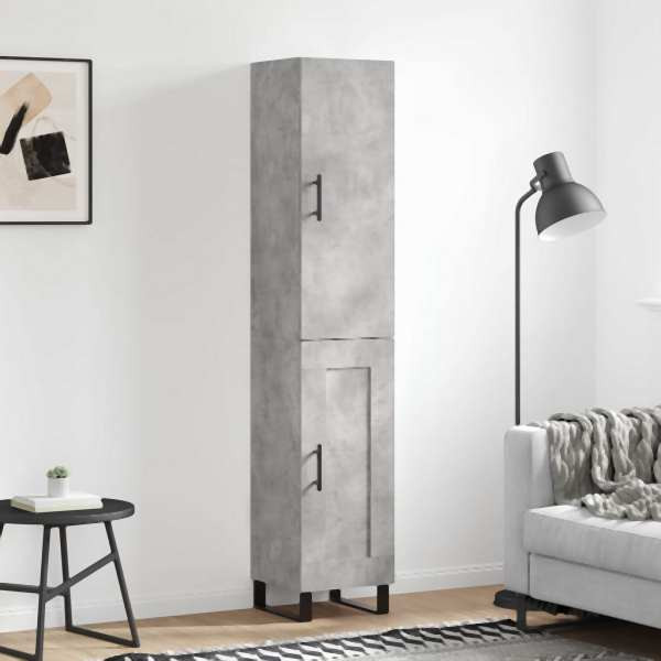 vidaXL Highboard Betongrau 34,5x34x180 cm Holzwerkstoff, 3199133