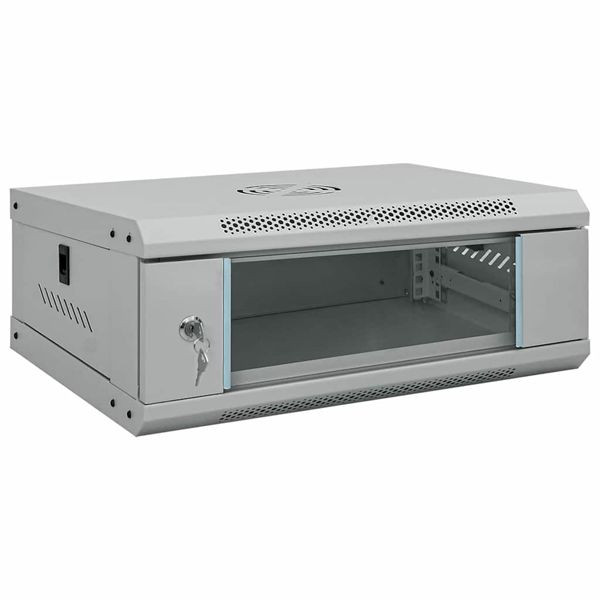 vidaXL Netzwerkschrank mit Speicher Grau 53 x 35 x 21 cm Stahl, 42017645