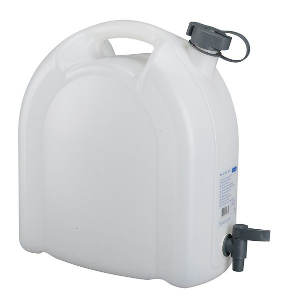 Rapid Robuster 15 Liter Kunststoffkanister aus HDPE, lebensmittelecht, nicht eichfähig, transparent, Ablasshahn, stapelbar, 24 221