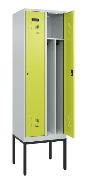 C+P Spind Evolo PLUS, Gestell, 2 Abteile, 2120x600x500mm, 7035/0024, Verschluss Zylinderschloss, 0490307-20F S10042