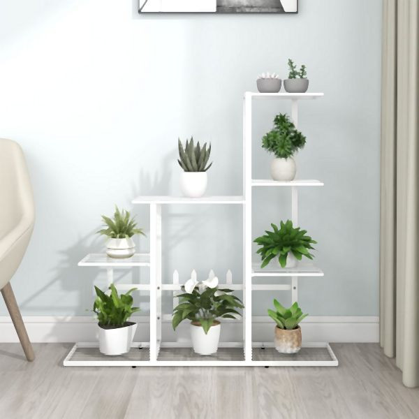 vidaXL Blumenständer 94,5x25x88 cm Abmessung Weiß Metall, 336113
