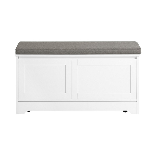 SoBuy Schuhbank mit 2 Türen Weiß 90x36x44 cm, Modern, FSR136-W