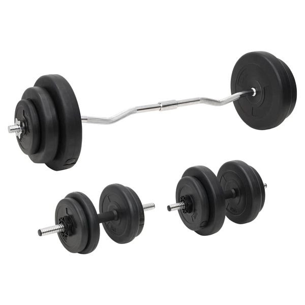 vidaXL Langhantel und Kurzhantel mit Gewichten 60 kg, 3145025