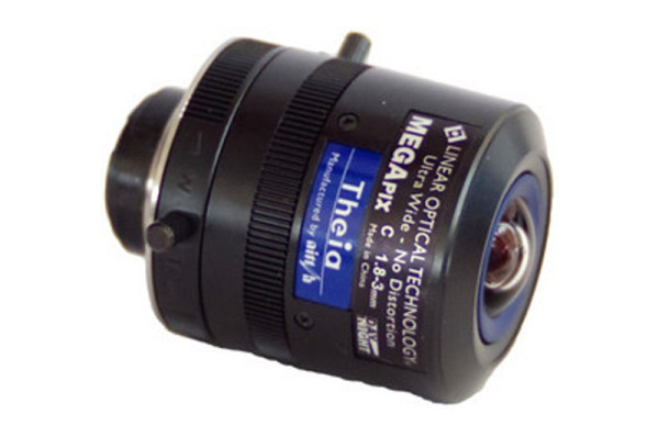 Theia Technologies F1,8/1,8-3mm Ultra-Weitwinkel Megapixel Objektiv, varifokal, DC, 1/3" C, ML183A