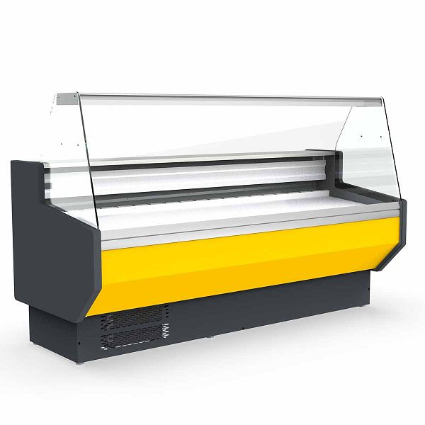 Vaiotec TOPLINE Kühltheke 100 - gerades Frontglas "gelb", 102,5x80x123,5 cm, 10752