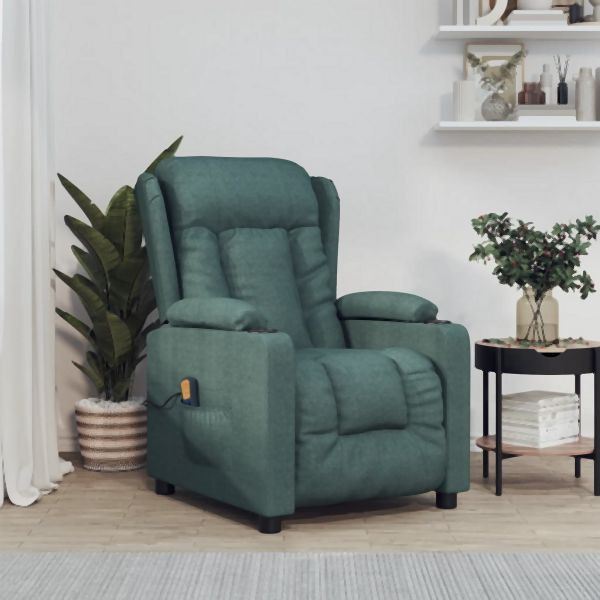 vidaXL Massagesessel Dunkelgrün Stoff, Entspannung, 339064