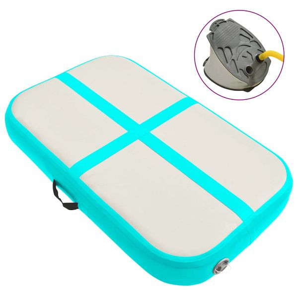 vidaXL Aufblasbare Gymnastikmatte mit Pumpe 60x100x10 cm PVC Grün, 92651
