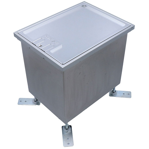 GIFAS Bodensteckdose Typ FONTO 9308, Innen-/ Aussenbereich, 1x CEE 32/5, IP67 (geschlossen), Aluminium, mit Kabelauslass, Deckel befüllbar, 860861