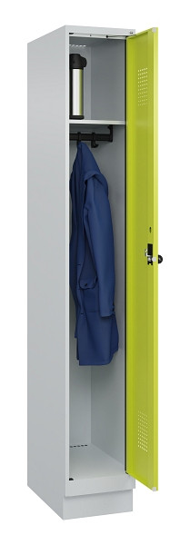 C+P Spind Evolo PLUS, mit Sockel, 1 Abteil, 1950x300x500mm, 7035/0024, Verschluss Drehriegel, Ablageböden 1, 049020-10 S10015