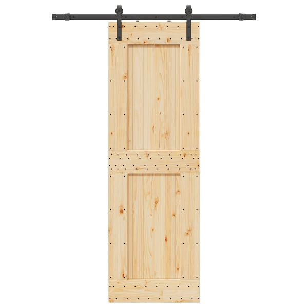 vidaXL Schiebetür mit Beschlag 70x210 cm Massivholz Kiefer, 3332700