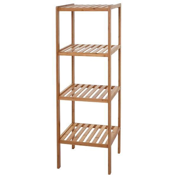 Mendler Badregal HWC-B18, Badezimmer Badschrank Standregal, Bambus, 110x34x33cm, 57551