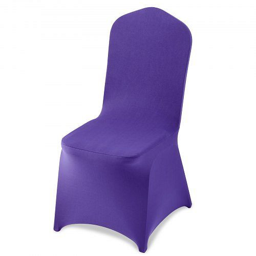 VEVOR Stuhlhussen 50 Stk., waschbar & abnehmbar, Polyester-Spandex, für Hochzeitsfeiern, pass. für Stühle (51x45x95cm), Violett, YTSZS50PCSZKYW0WQ001V0