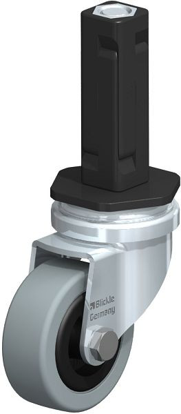 Blickle LRA-VPA 50G-EV02 Apparate-Lenkrolle mit Expander, Vollgummi, Grau, 847966