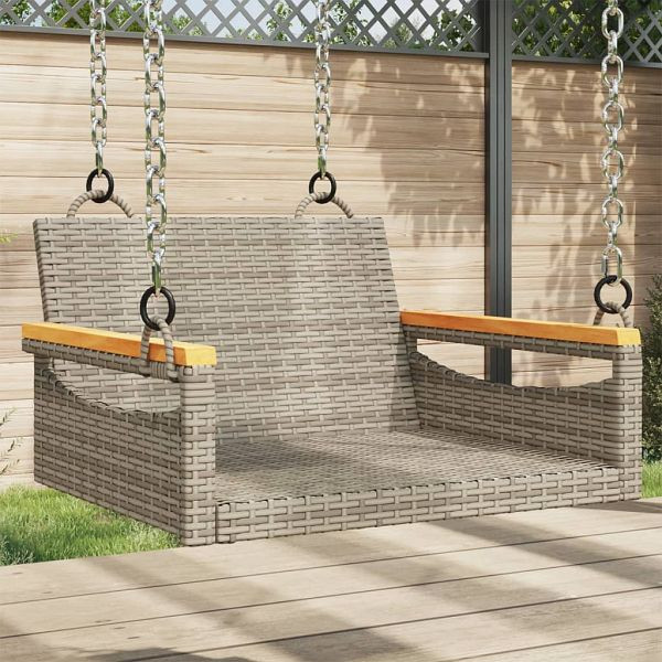 vidaXL Hängesessel Grau 63x62x40 cm Poly Rattan, 368162