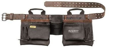 DeWalt Leder Werkzeuggürtel-Schürze, Zusätzliche Taschen für kleine Werkzeuge und Bleistifte, DWST50112-1