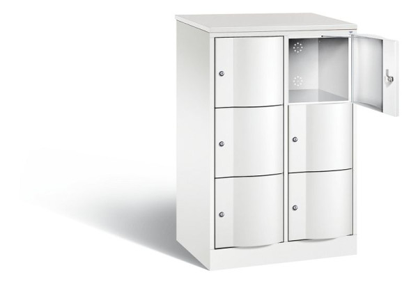 C+P Schließfachschrank Resisto, H1255xB772xT540mm, Farbe: Verkehrsweiß, 8573-272 S10486