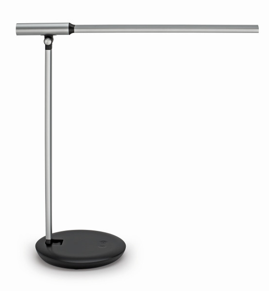 MAUL LED-Tischleuchte MAULrubia colour vario, dimmbar, USB-Port, silber, 8201595