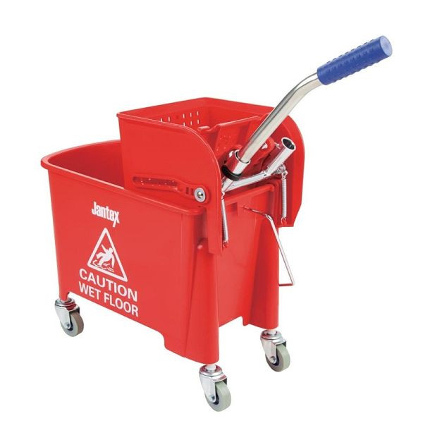 Jantex Moppeimer mit Mopppresse rot 20L, mit Fahrgestell, DL912