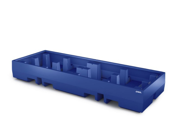 DENIOS Auffangwanne aus Polyethylen (PE) für 4 Fässer à 200 L / 2 Europaletten, 520 Liter Auffangvolumen, 328304