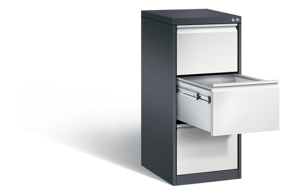 C+P Hängeregistraturschrank Acurado, H1045xB433xT590mm, Farbe: Schwarzgrau / Lichtgrau, Griffleiste, 12423-311 S10024