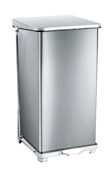 Deskin Industrieller Tret-Abfallsammler V27, Edelstahl, matt, H 770 x B 440 x T 440 mm, 265706