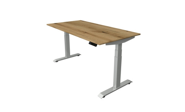 Kerkmann Sitz-Stehtisch B 1600 x T 800 mm, elektrisch höhenverstellbar von 640-1290 mm, Eiche, (Montage), 10040655-1
