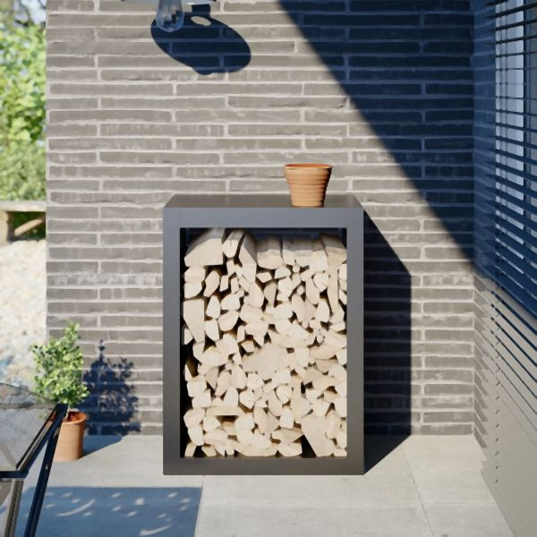 vidaXL Brennholzregal Anthrazit 60x40x80 cm Stahl, 850998