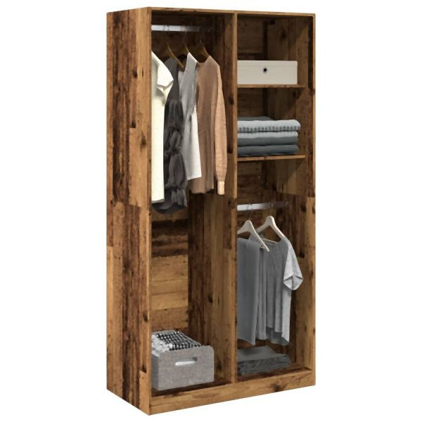 vidaXL Kleiderschrank Altholz-Optik 100x50x200 cm Holzwerkstoff, 3307772