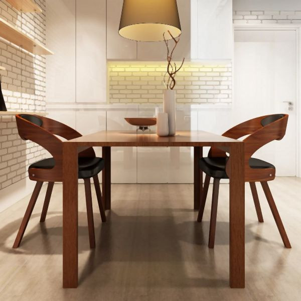vidaXL Esszimmerstühle 2 Stk. Braun Kunstleder, elegant, 240706