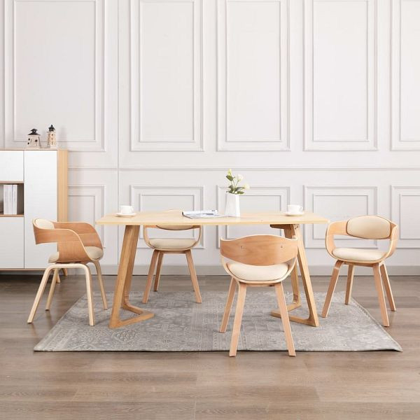 vidaXL Esszimmerstühle 4 Stück Bugholz und Kunstleder, 3054816