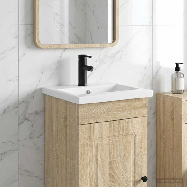 vidaXL Waschbecken fürs Badezimmer Matt Schwarz 42 x 40 x 16,5 cm, 890229