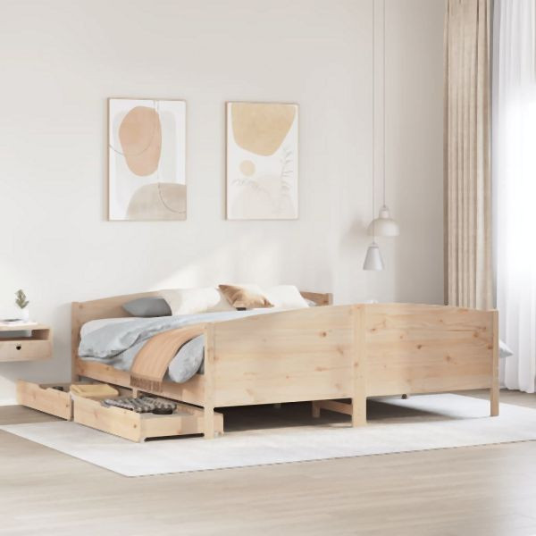 vidaXL Massivholzbett ohne Matratze 160x200 cm Kiefernholz, 3301782