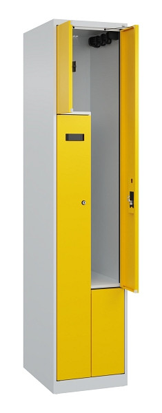 C+P Z-Spind Evolo PLUS, 2 Fächer, 1850x400x500mm, 7035/1023, Zylinderschloss, 049003-122 S10028