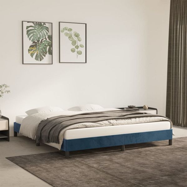 vidaXL Bettgestell Dunkelblau 160x200 cm Samt, 346986, 8720287170358