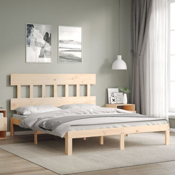 vidaXL Massivholzbett mit Kopfteil, 3193601, 8720845987718