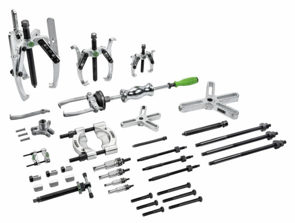 KUKKO Abziehersatz mit Gleithammer, bis 400 mm Spannweite, 280 mm Spanntiefe, 38-teilig, 224-675