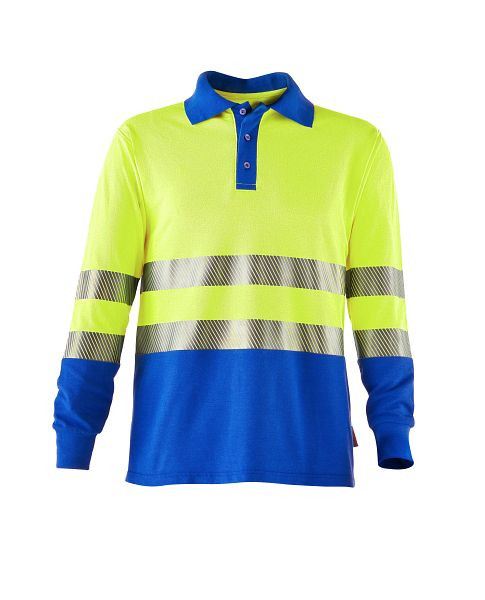 ROFA Poloshirt 139, Größe L, Farbe 235-leuchtgelb-kornblau, 605139-235-L