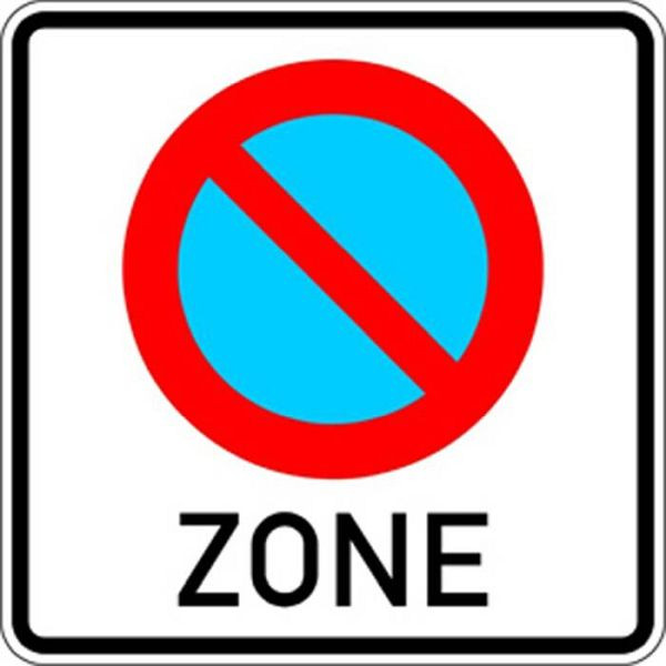Stein HGS PREMARK Straßenmarkierung, viereckige Verkehrszeichen gemäß StVO, 1200 x 1000 mm, eingeschränktes Haltverbot für eine Zone, 12247-07